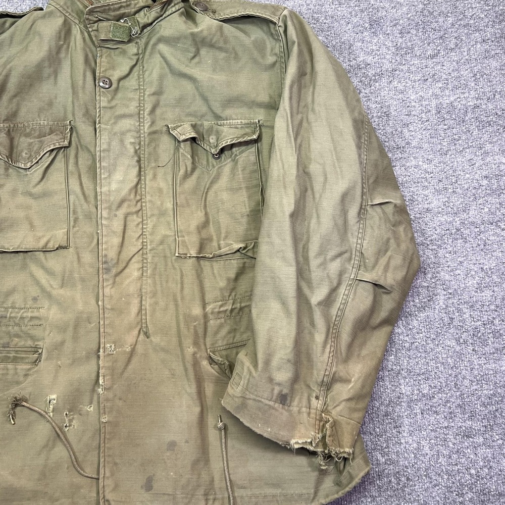 Vintage Alpha Industries Coat Mens XL Green Canvas Cold Weather Field OG-107 - Picture 3 of 14